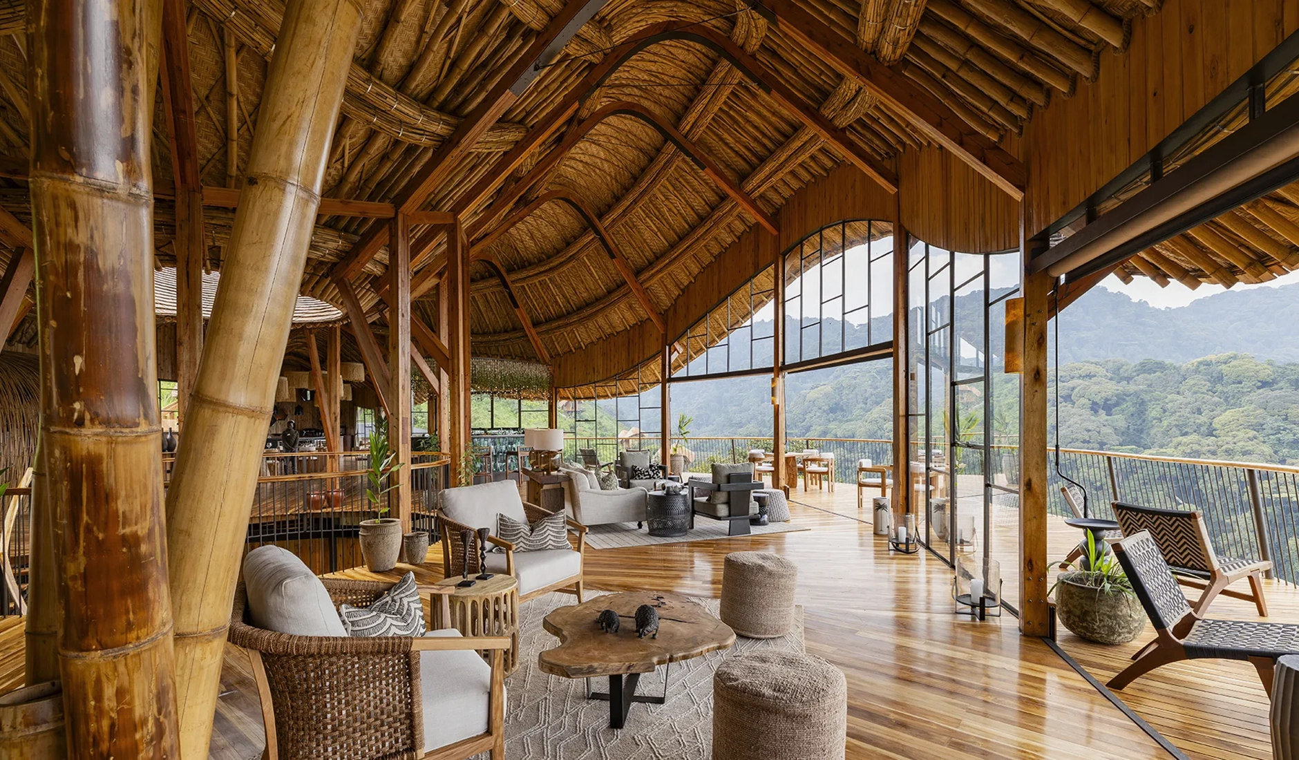 Lounge in the main lodge at Erebero Hills, a secluded retreat beside Bwindi Impenetrable Forest