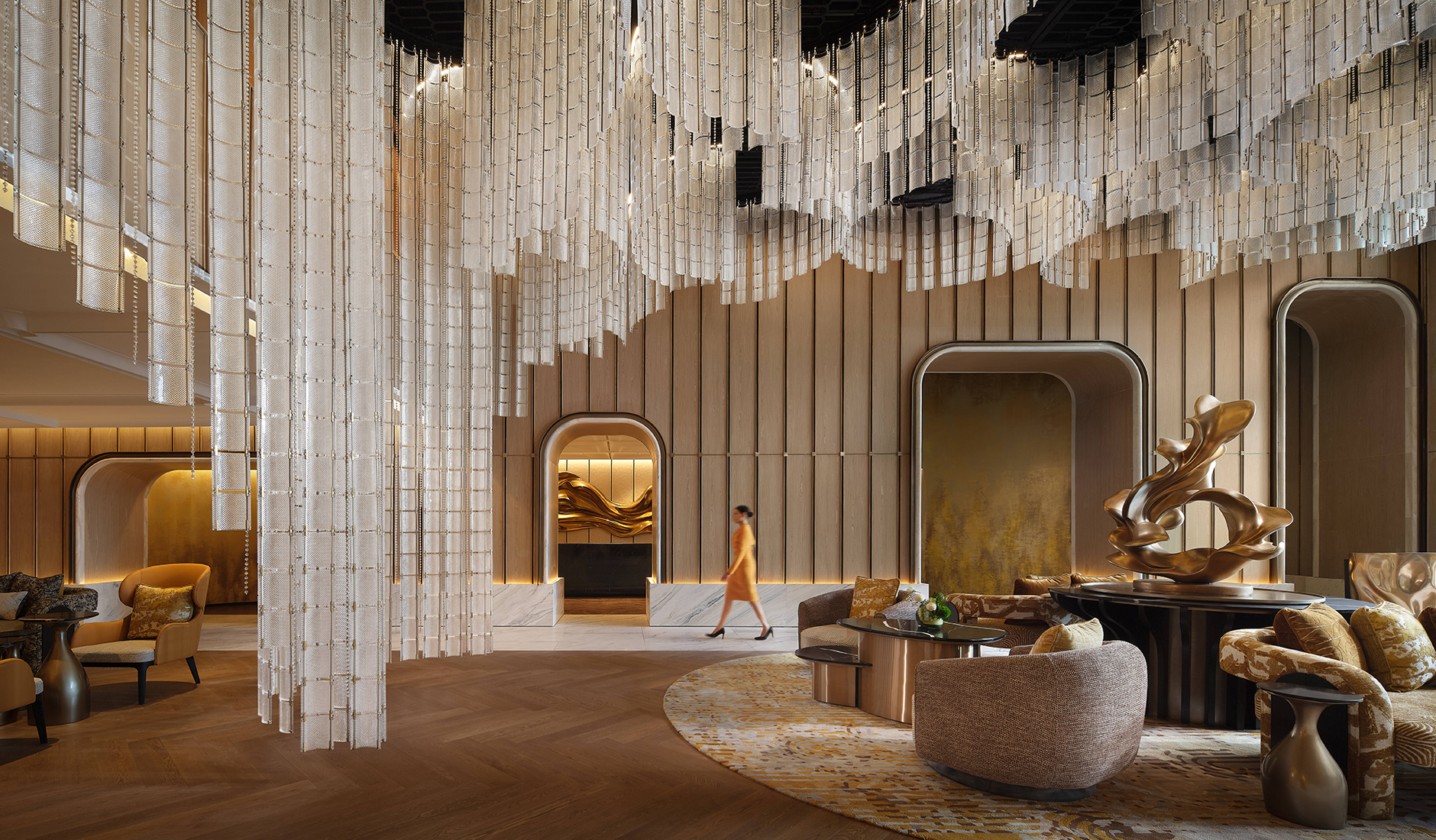 Lobby of Fairmont Bangkok Sukhumvit featuring contemporary interiors inspired by Thai botanical heritage