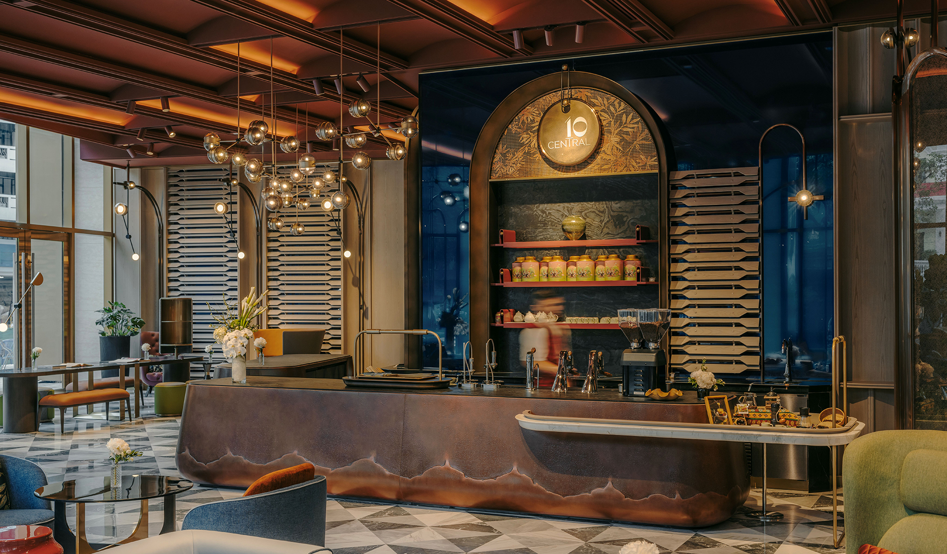 10 Central Café at Fairmont Hanoi, serving coffee and light refreshments