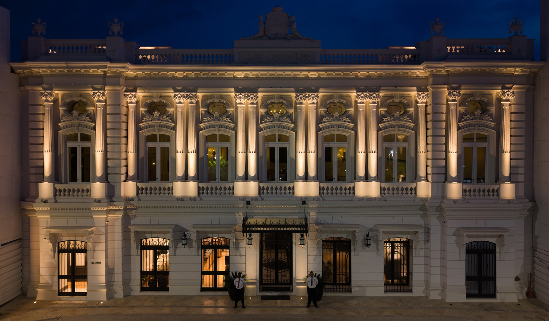 Restored façade of the former Club Cartagena, now part of Four Seasons Hotel and Residences Cartagena