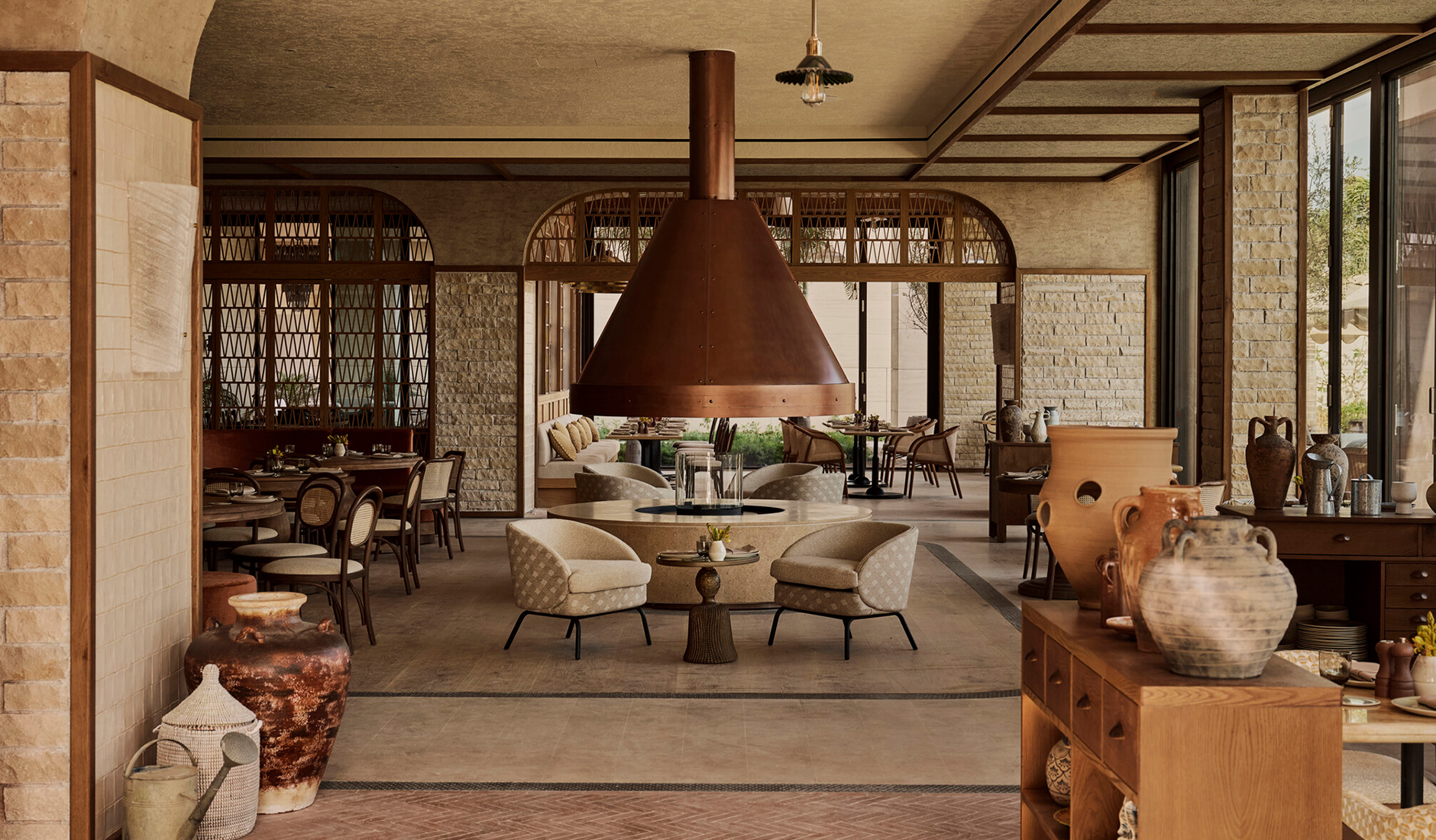 Elegant fine dining restaurant inside Four Seasons Resort AMAALA at Triple Bay, serving curated gourmet cuisine.