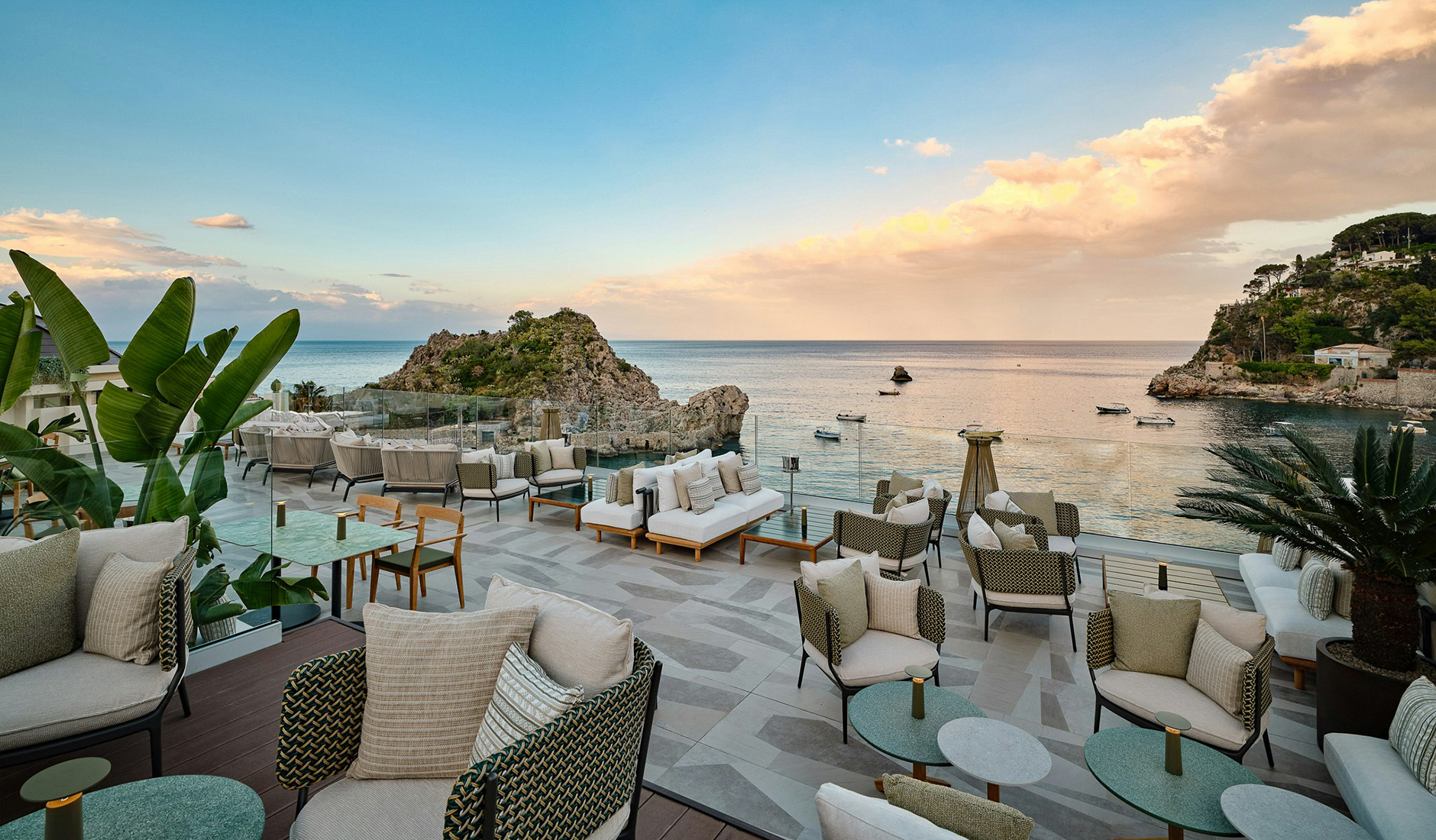 Velvet panoramic terrace at Mazzarò Sea Palace