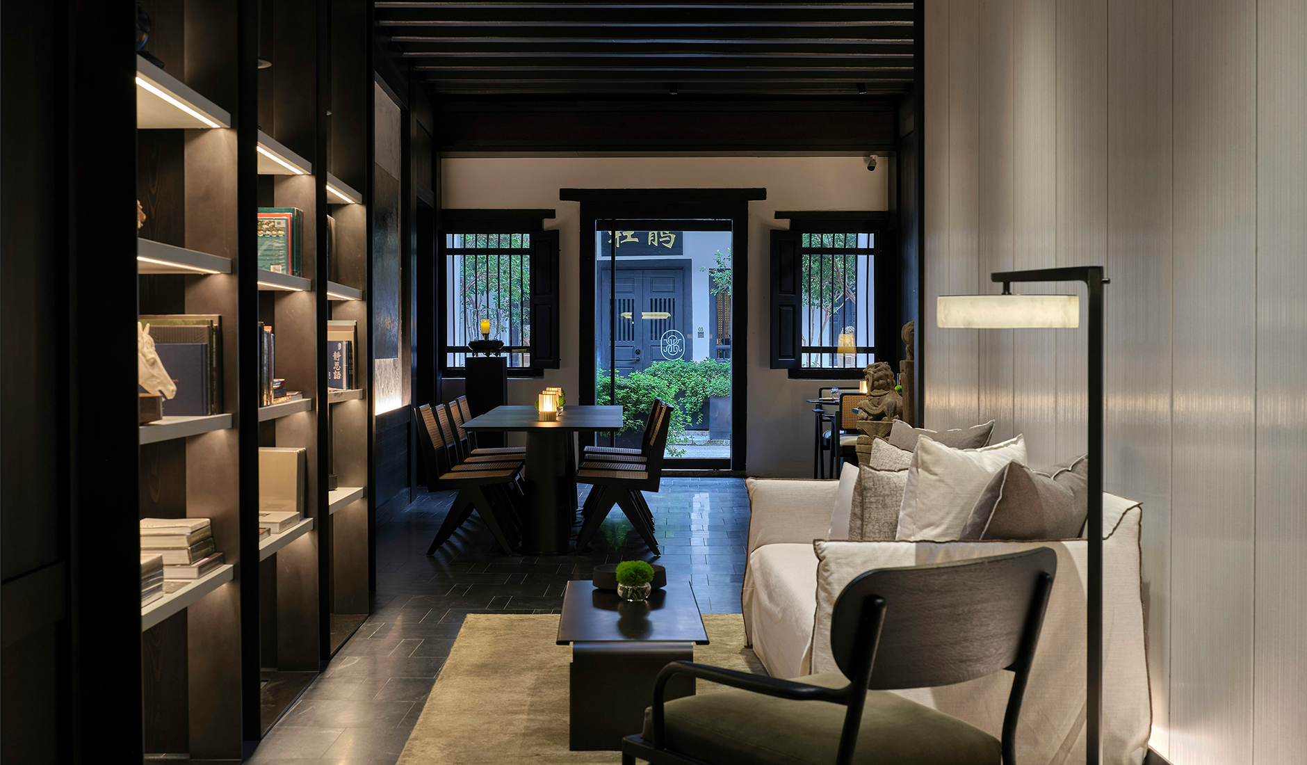 Library at Soori Penang, offering a quiet retreat within the intimate heritage hotel