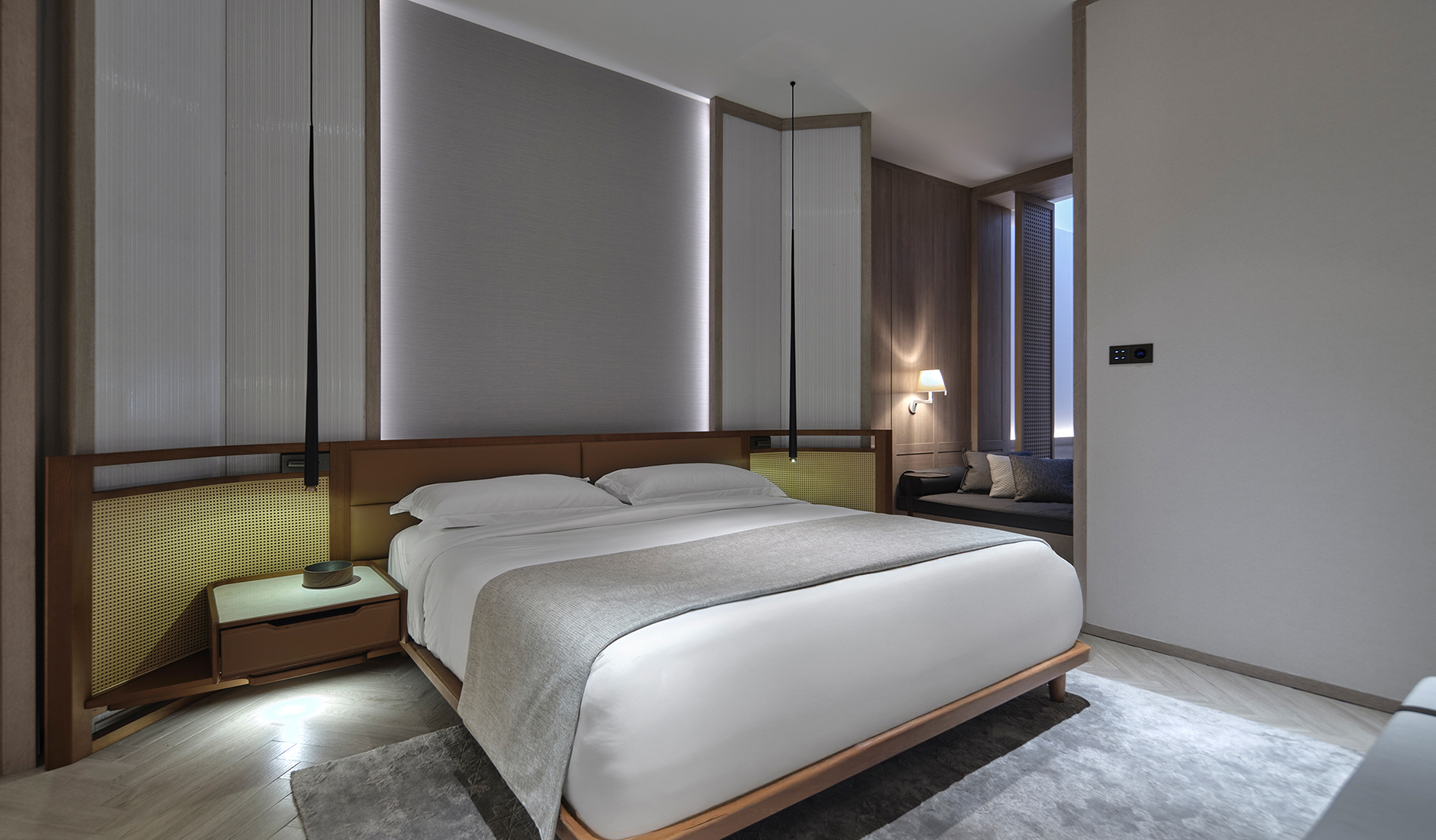 Spacious luxury suite at Soori Penang, combining restored shophouse architecture with contemporary furnishings