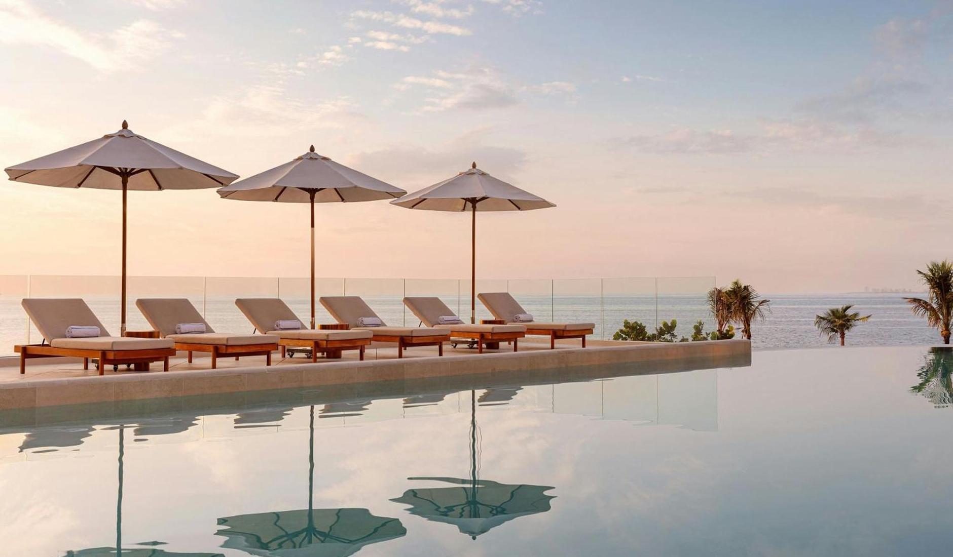 Oceanfront infinity pool at The St. Regis Costa Mujeres Resort