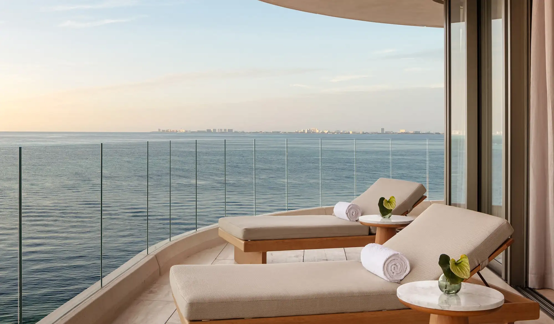 Outdoor terrace at a suite at The St. Regis Costa Mujeres Resort