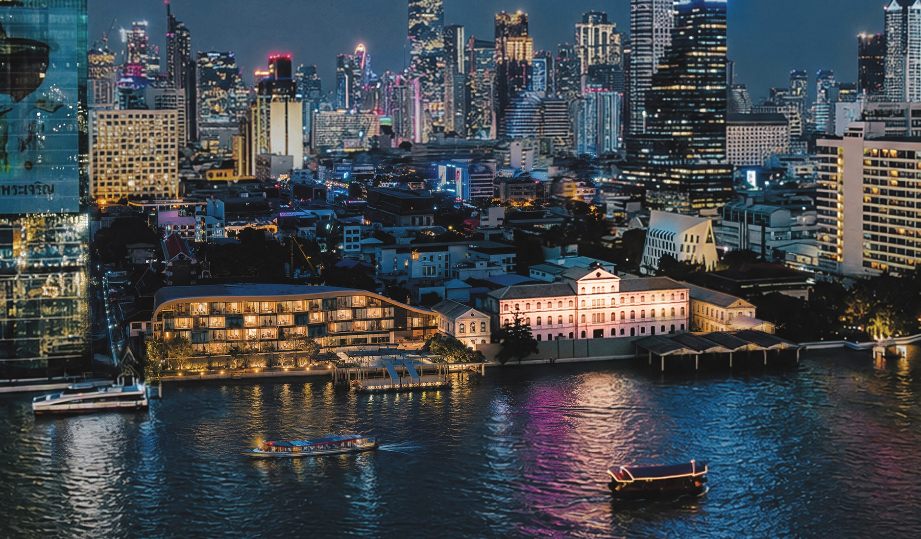 The Langham, Custom House, Bangkok on the banks of the Chao Phraya River
