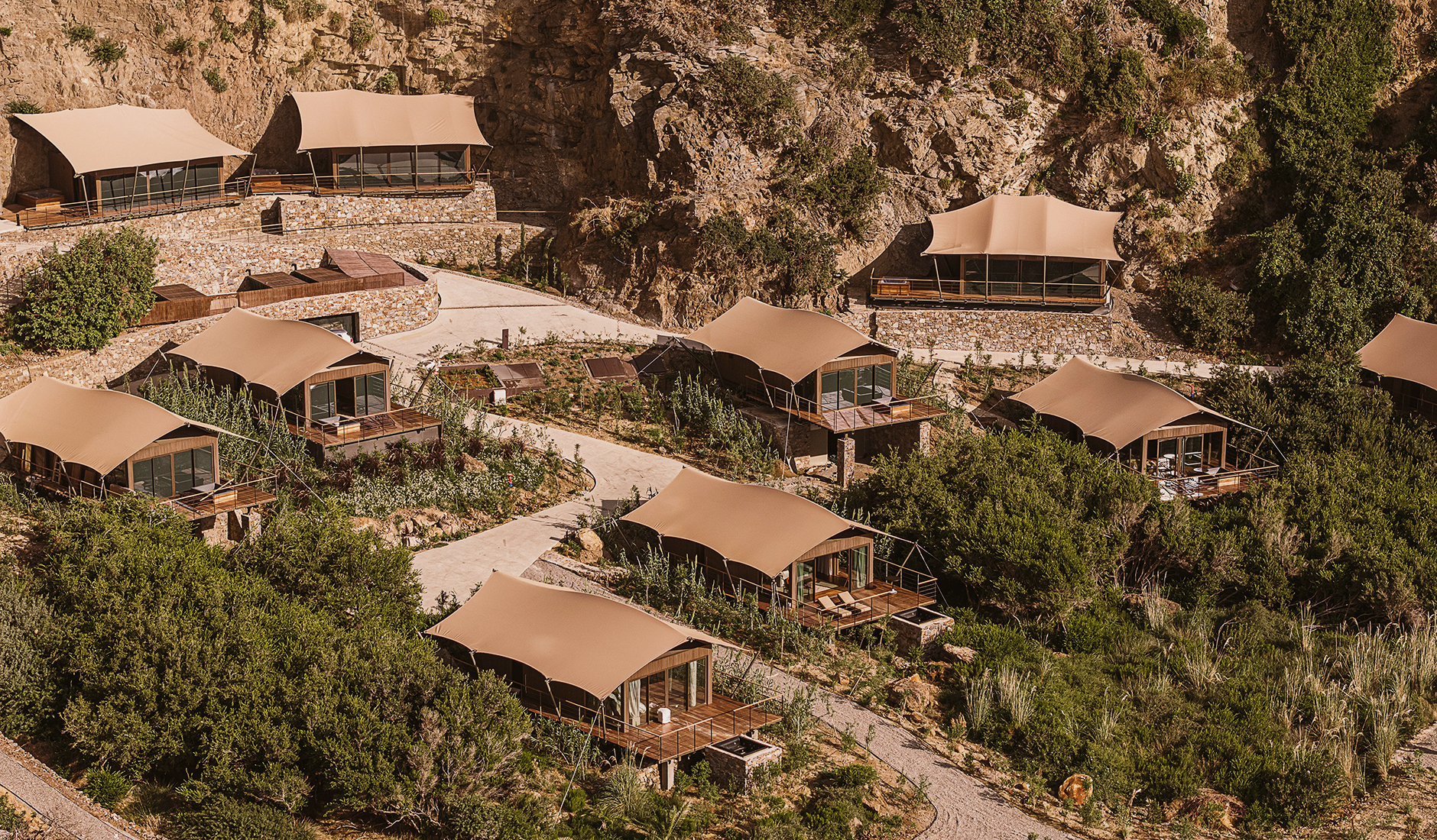 Seafront tented pavilions at The Revery Wild