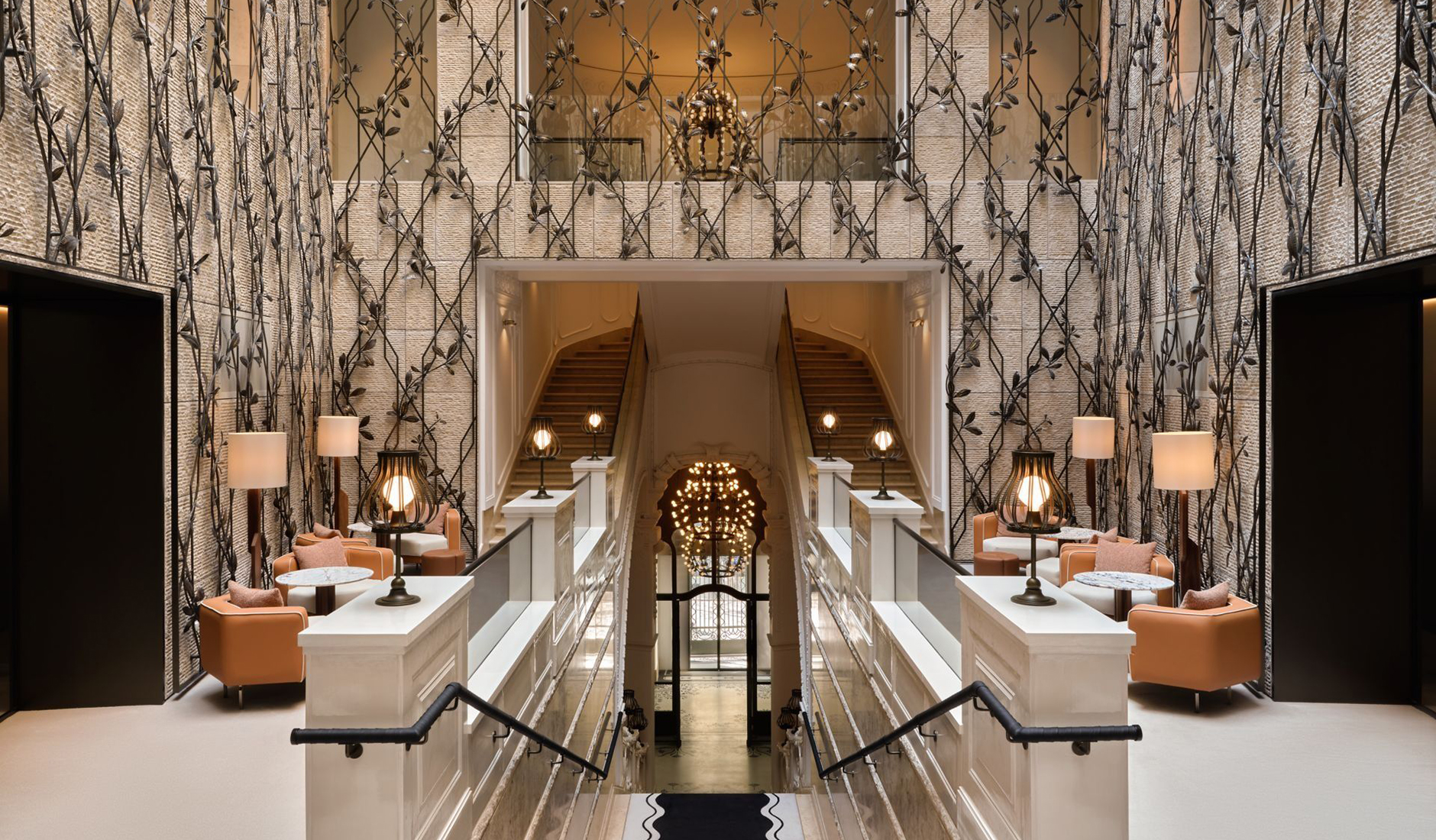 Lobby of The St. Regis Budapest featuring contemporary interiors within a historic palace