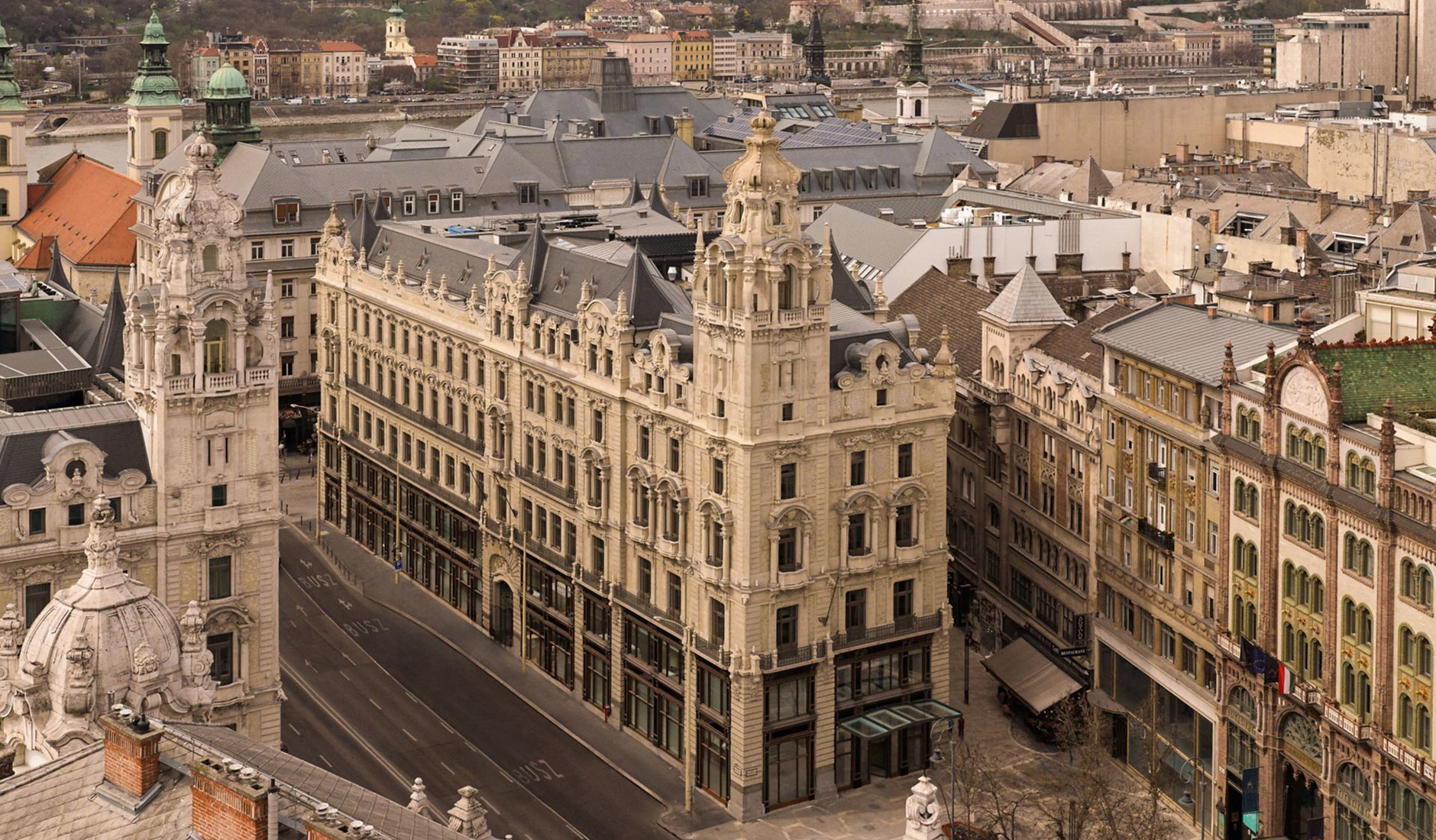 Exterior of The St. Regis Budapest housed in the historic Klotild Palace in central Budapest