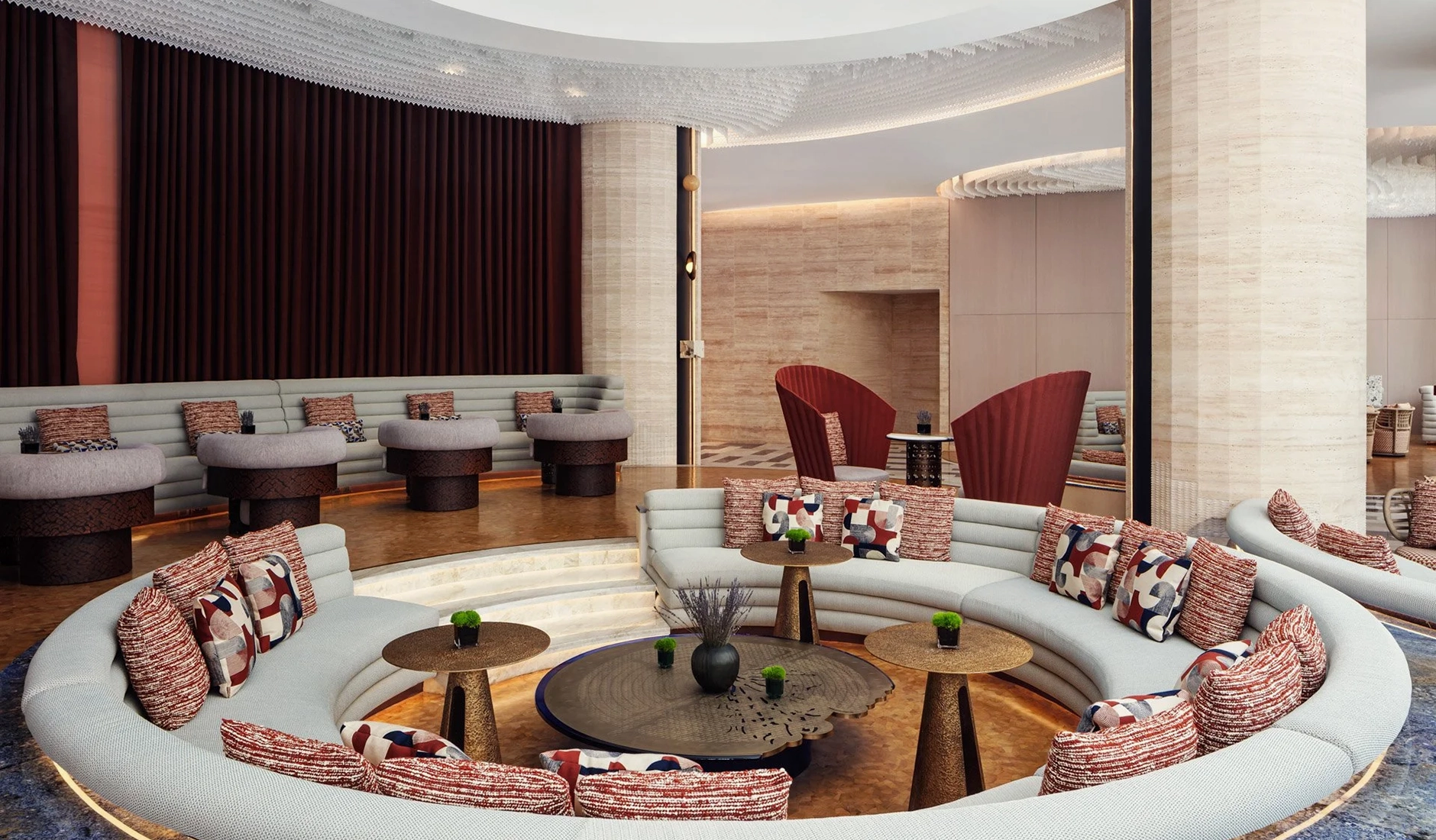 Seating area inside the W Lounge at W Riyadh – KAFD